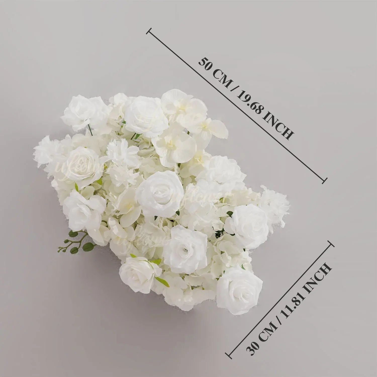 Uflower White Orchid Rose Table Runner Sofa Floral Wedding Backdrop Decor SET80185 - Uflower