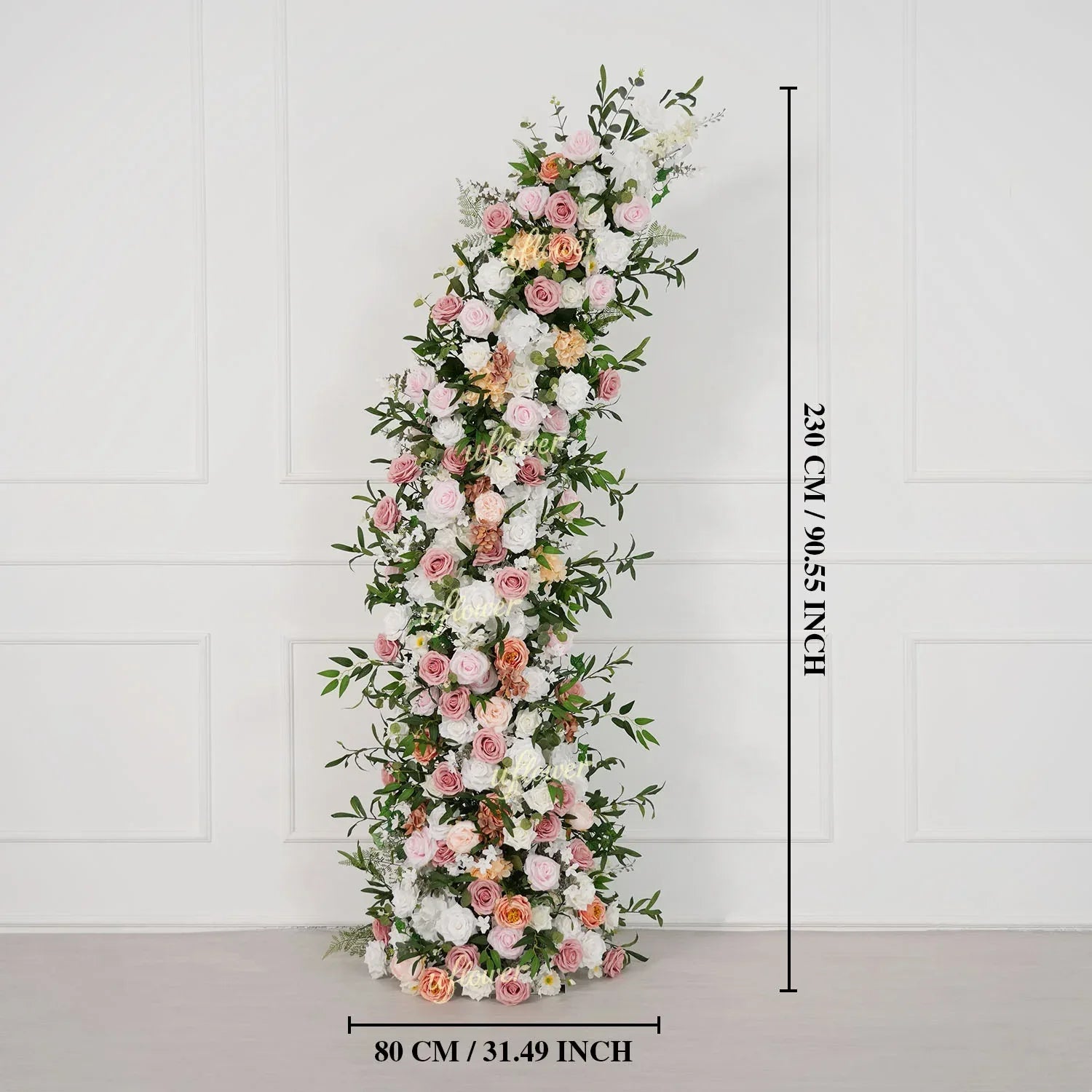 Uflower Blush Pink White Flower Horn Arch Wedding Party Birthday Backdrop Decor SET80191 - Uflower