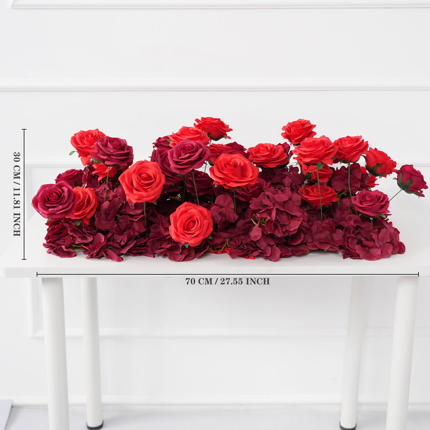 2*2m Rose Red Gradient Flower Wall