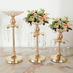 Golden Candlestick Wedding Table Scene Decoration