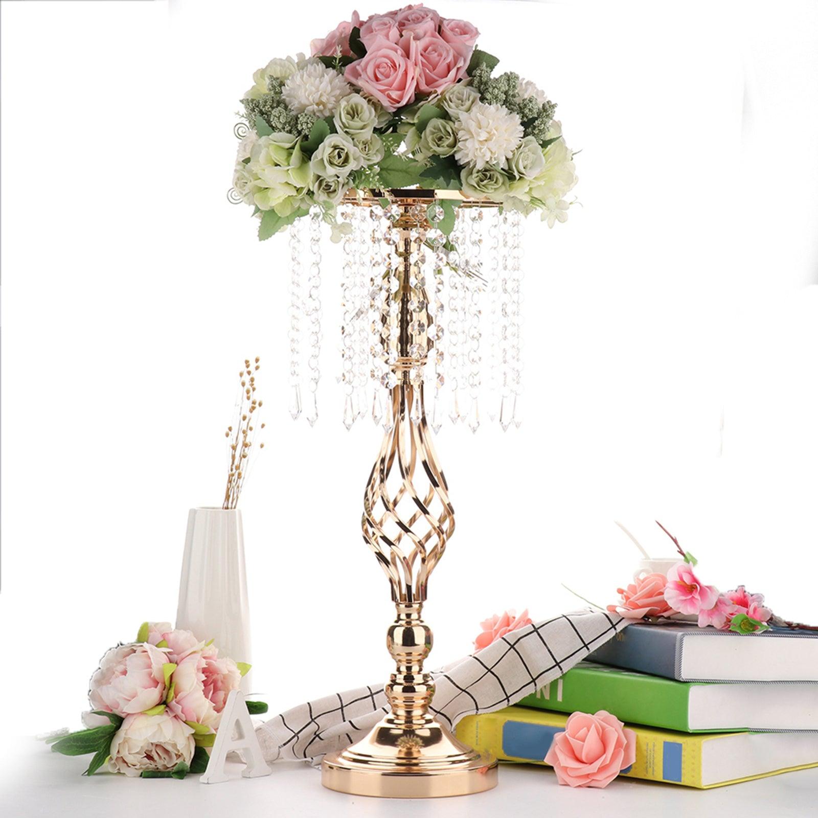 Metal Iron Art Crystal Acrylic Beaded Dining Table Decoration