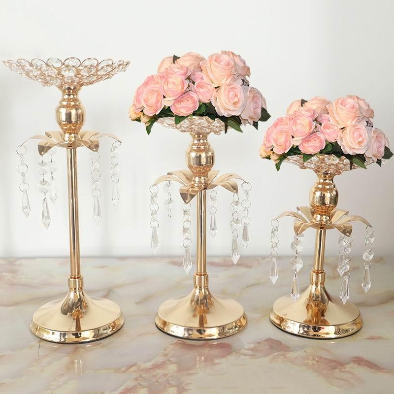 Golden Candlestick Wedding Table Scene Decoration