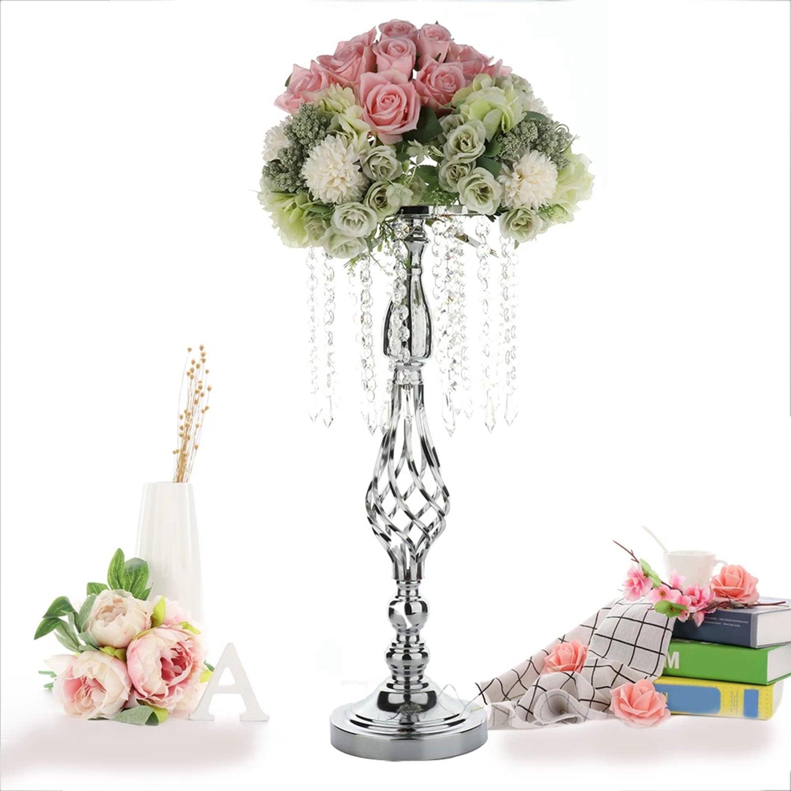 Metal Iron Art Crystal Acrylic Beaded Dining Table Decoration