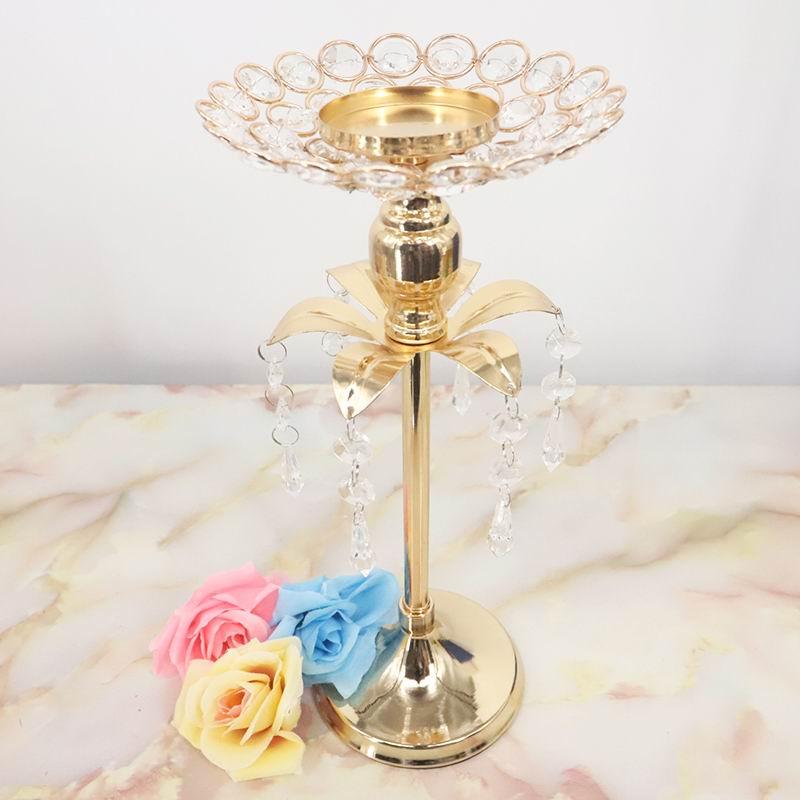 Golden Candlestick Wedding Table Scene Decoration