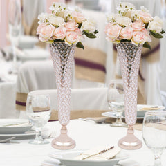 Wedding table with crystal guide and horn flower set