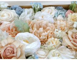 Flower Box Silk Blooming Flowers Milk Tea Color Roses