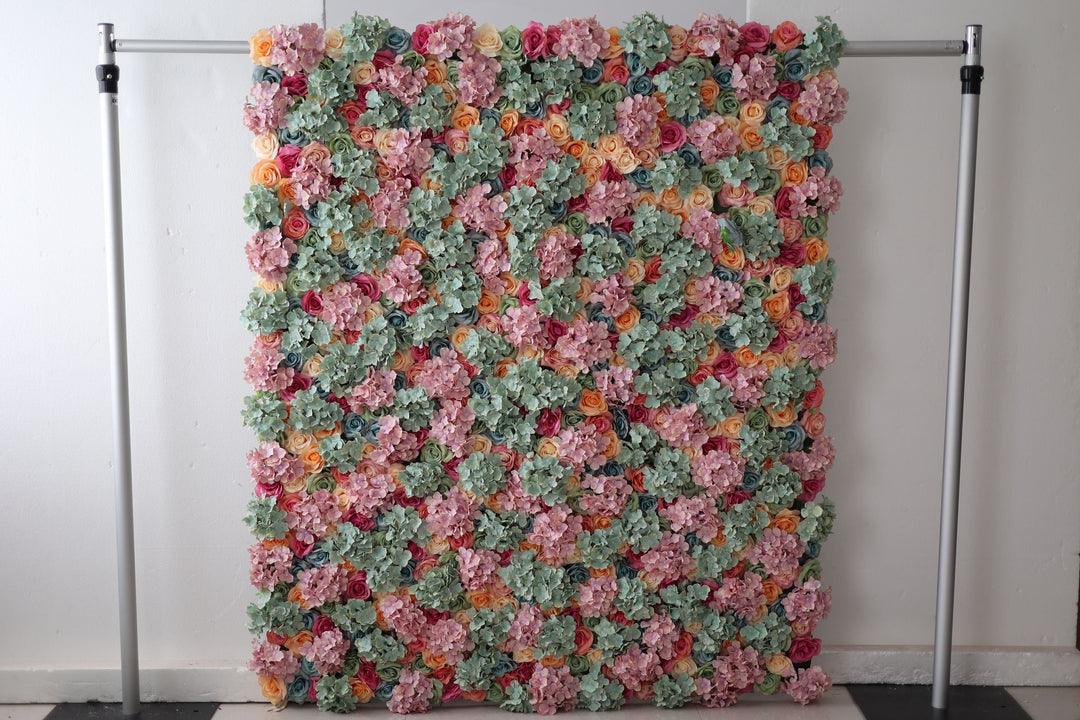 Simulated Green Pink Embroidery Ball Flower Wall Party Wedding Background