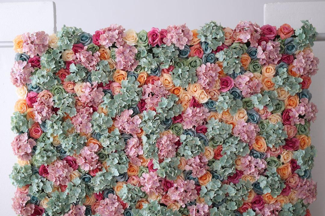 Simulated Green Pink Embroidery Ball Flower Wall Party Wedding Background