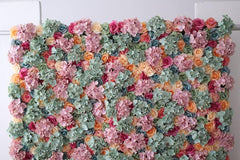 Simulated Green Pink Embroidery Ball Flower Wall Party Wedding Background