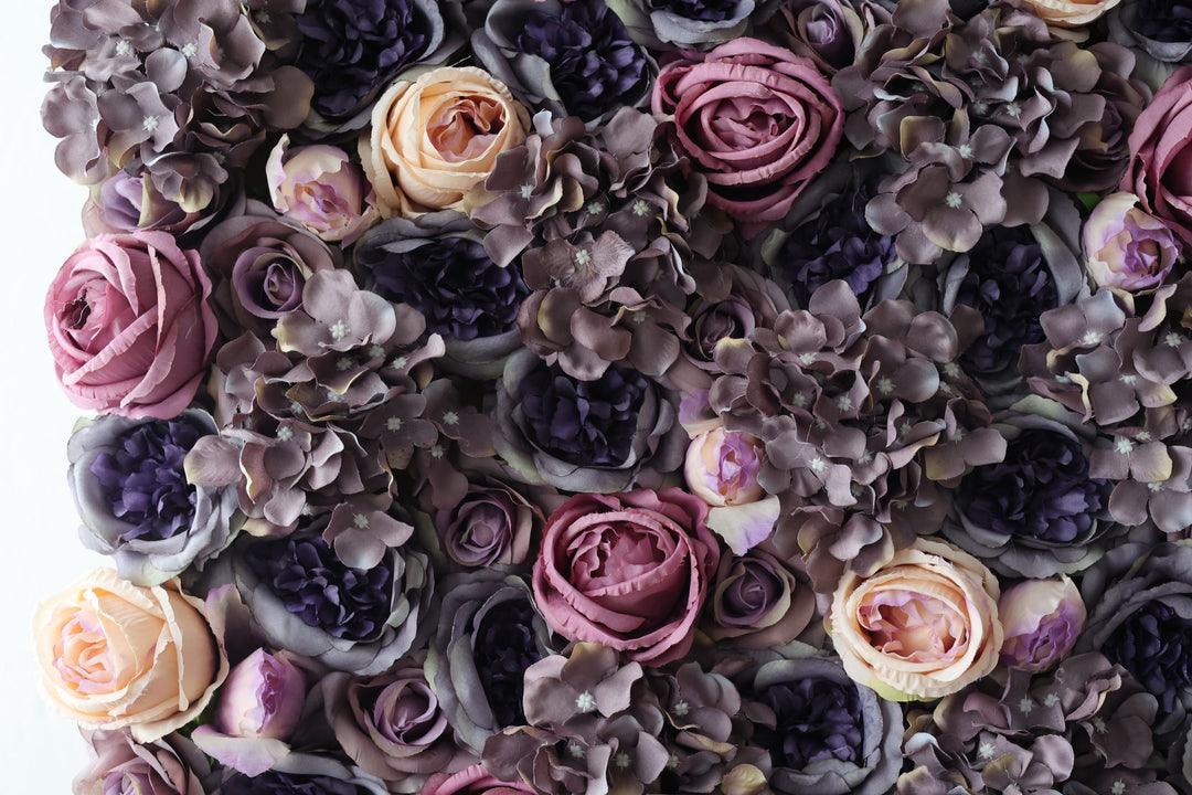 Simulated dark rose peony wall party wedding background