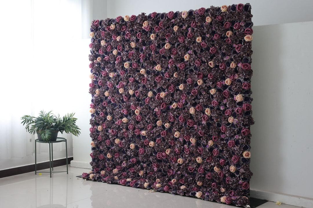 Simulated dark rose peony wall party wedding background