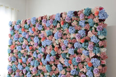 Simulated Rose and Hydrangea Mixed Flower Wall Party Wedding Background