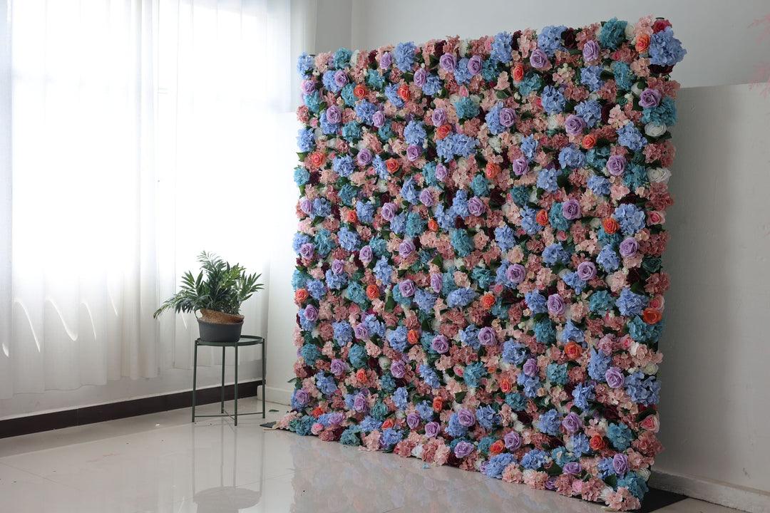 Simulated Rose and Hydrangea Mixed Flower Wall Party Wedding Background