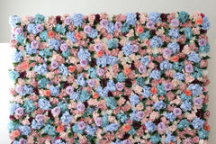 Simulated Rose and Hydrangea Mixed Flower Wall Party Wedding Background