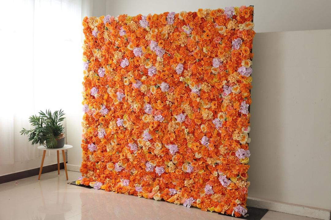 Simulated Orange Rose Hydrangea Flower Wall Party Wedding Background