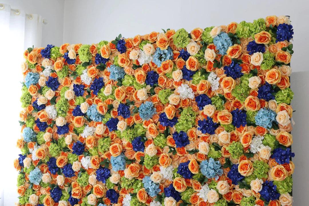 Simulated Orange Flower Wall Party Wedding Background