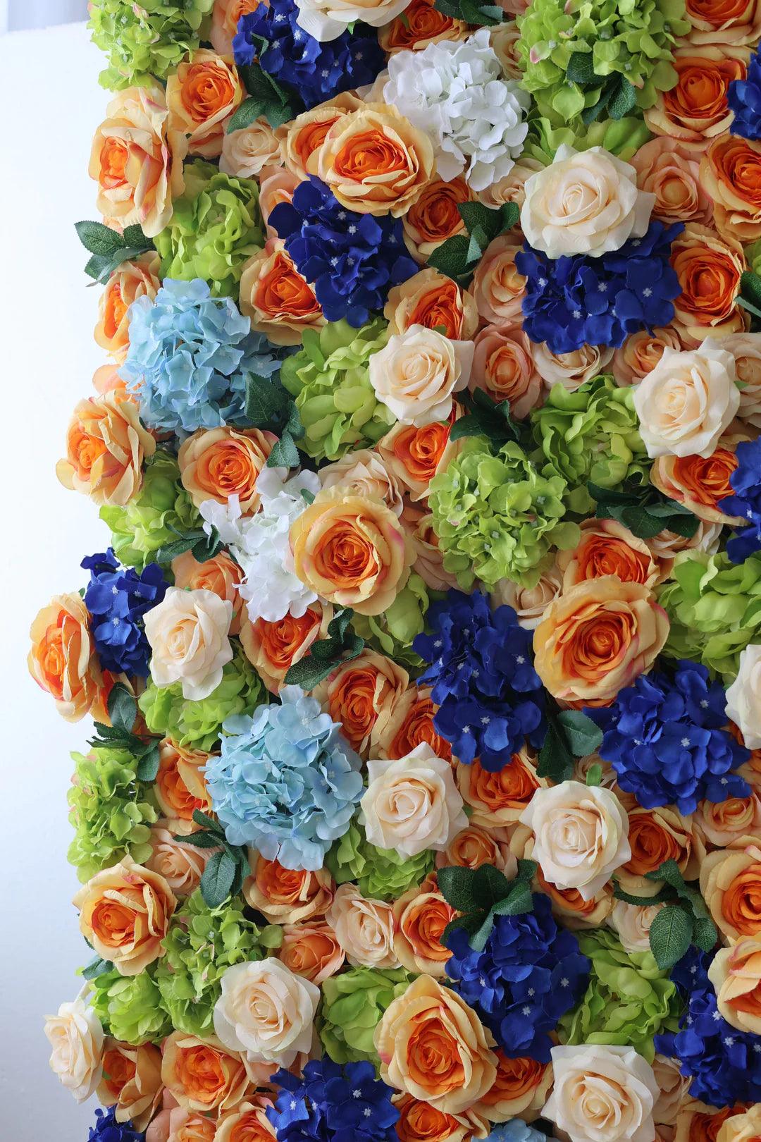 Simulated Orange Flower Wall Party Wedding Background