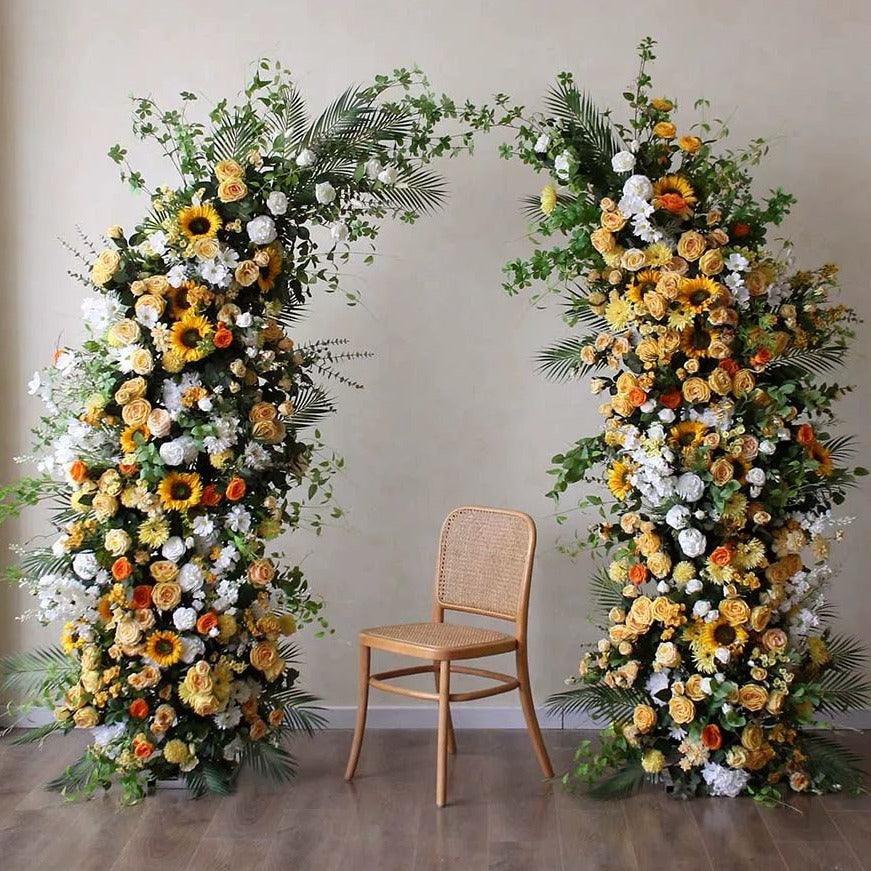 Wedding Yellow Sunflower Party Background Flower Arch Decoration