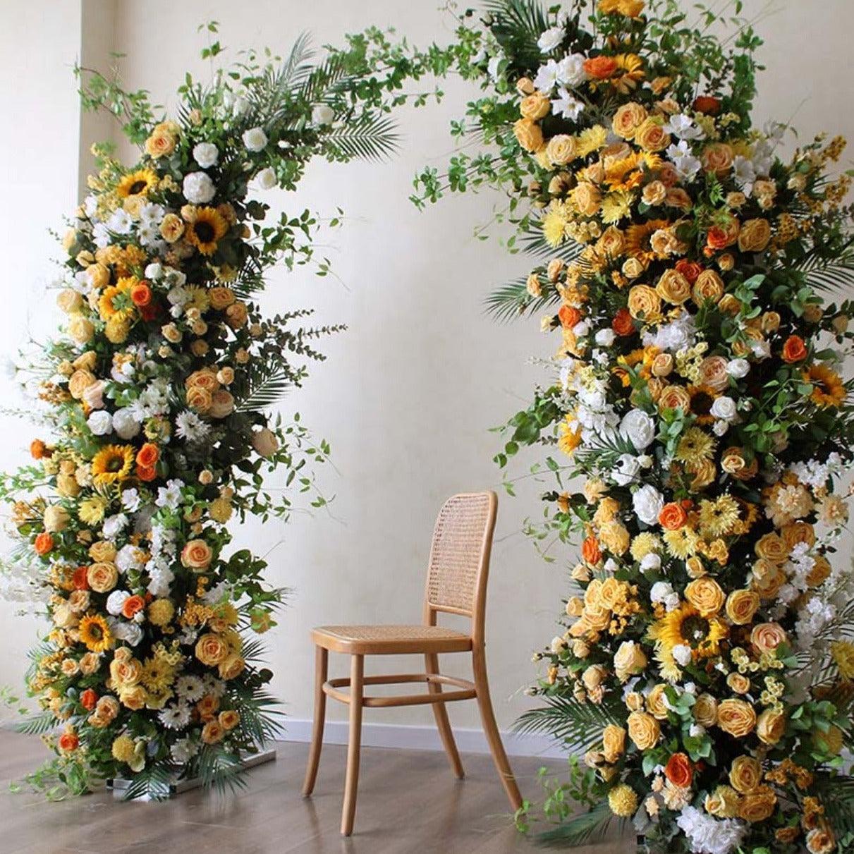 Wedding Yellow Sunflower Party Background Flower Arch Decoration