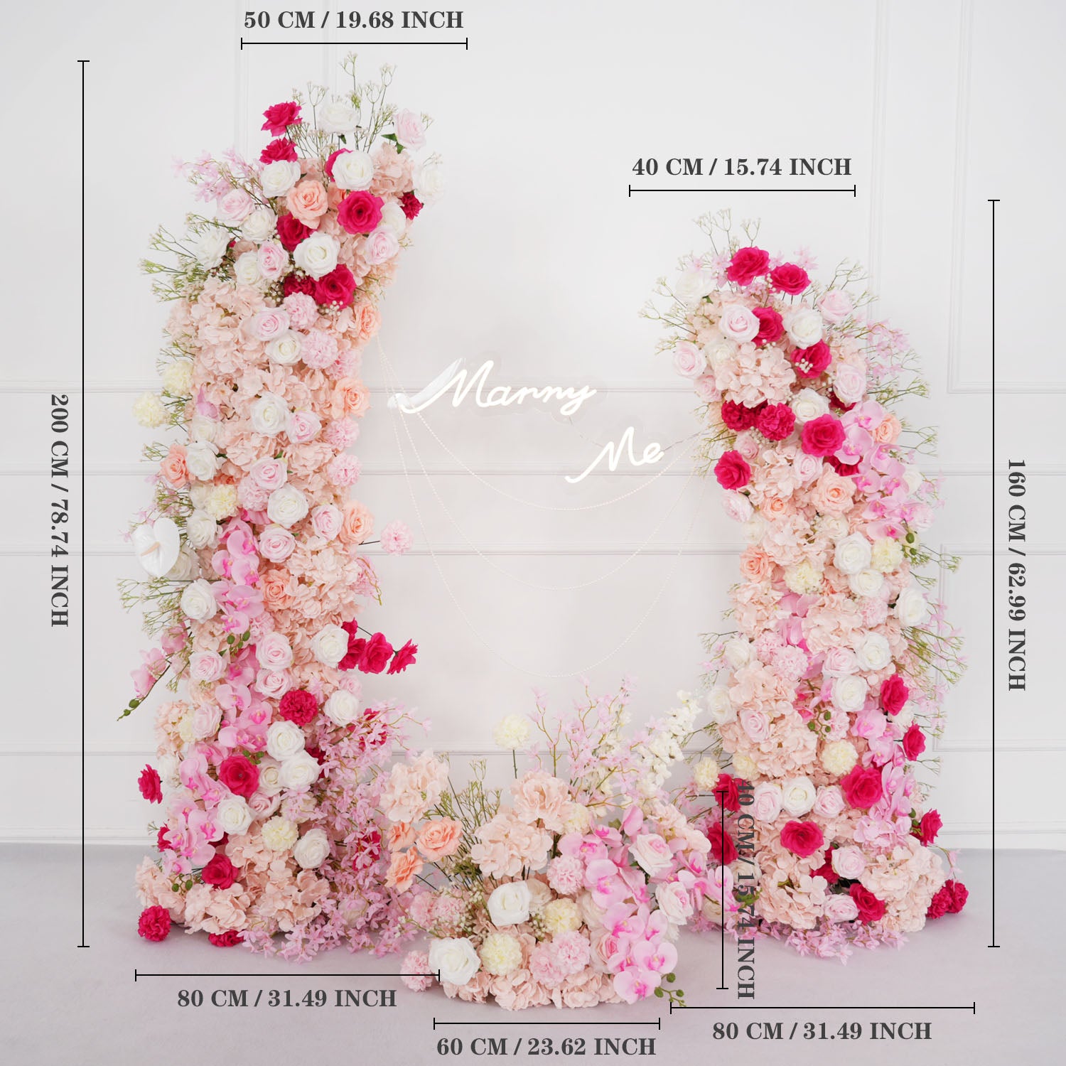 Pink And White Crocus Roses Flower Arrangement Wedding Decorations 10 picture