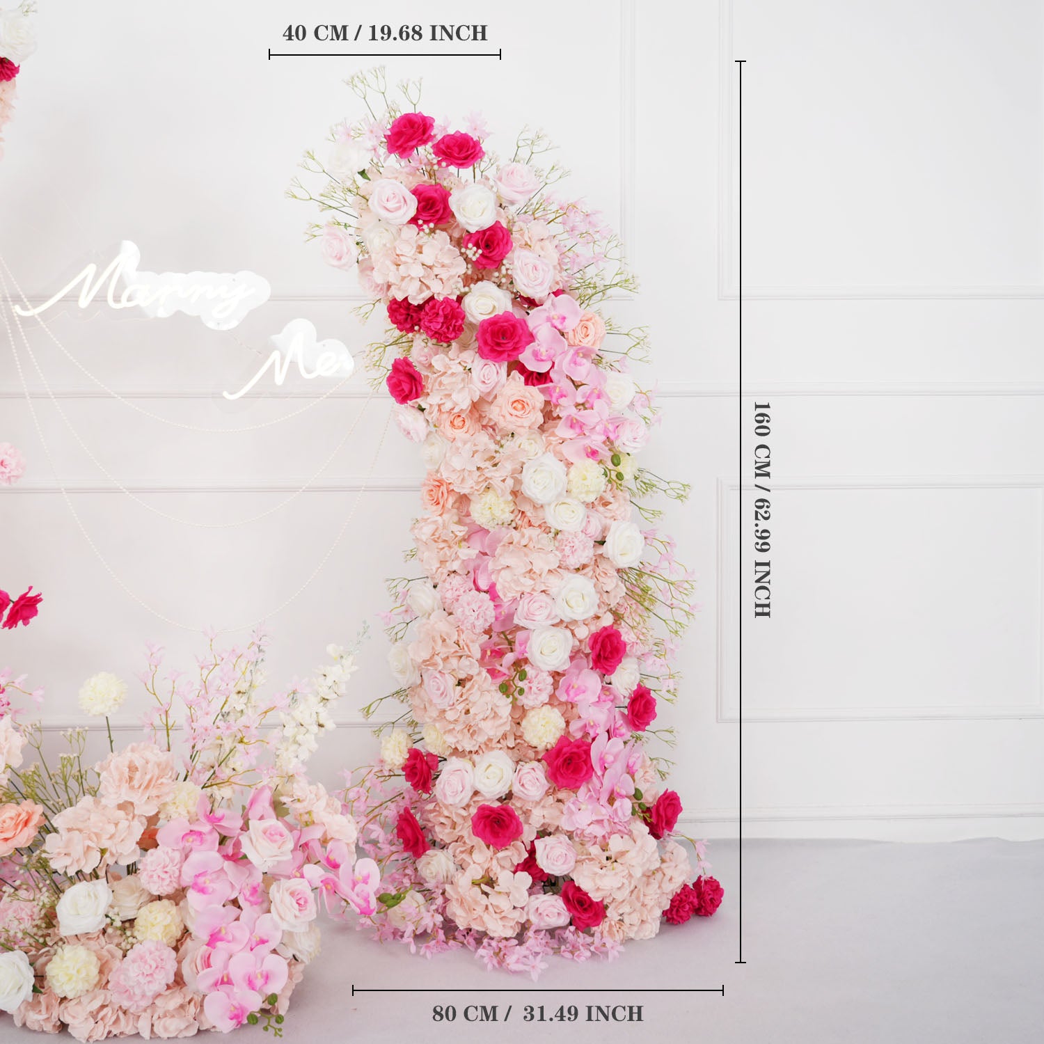 Pink And White Crocus Roses Flower Arrangement Wedding Decorations 11 picture