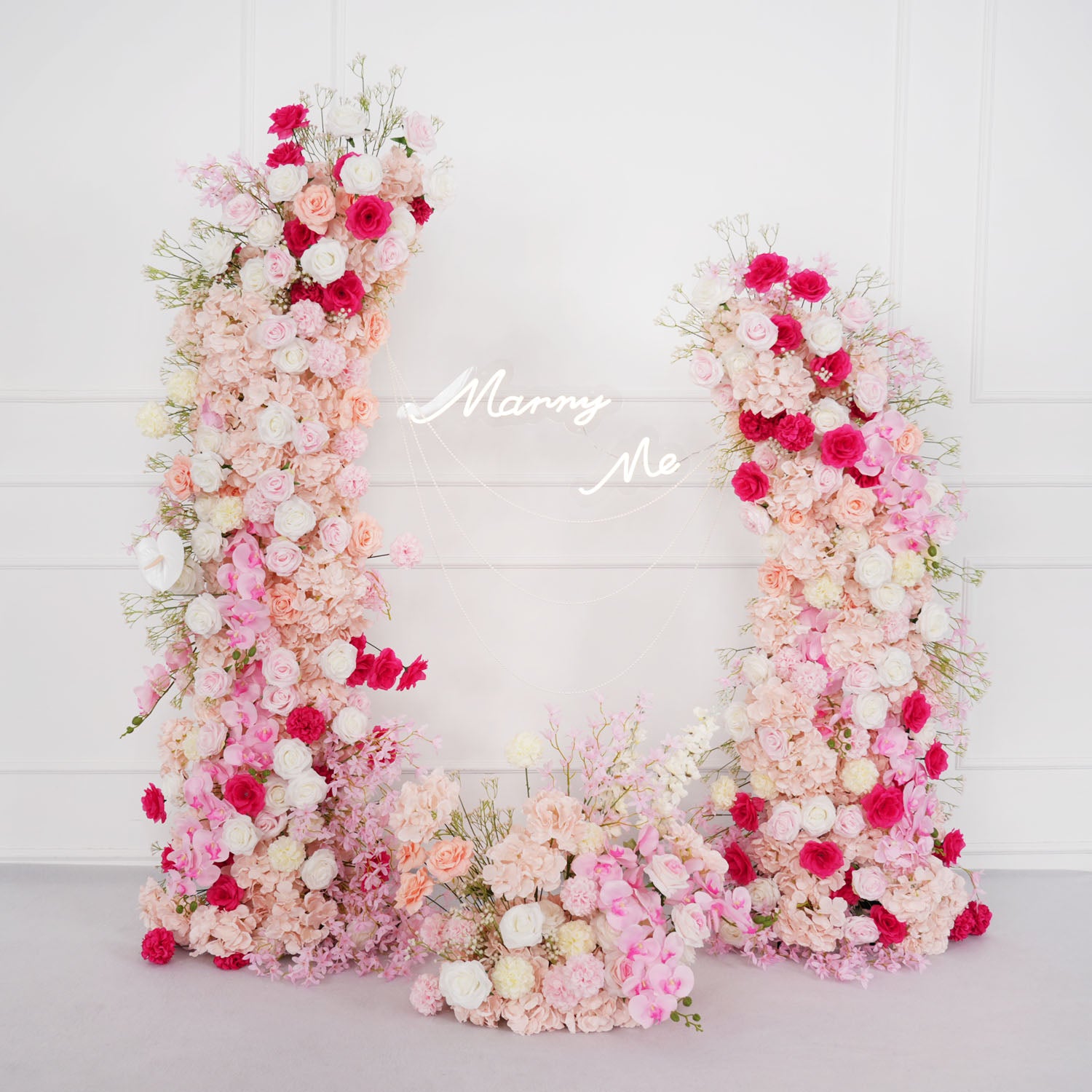 Pink And White Crocus Roses Flower Arrangement Wedding Decorations 4 picture