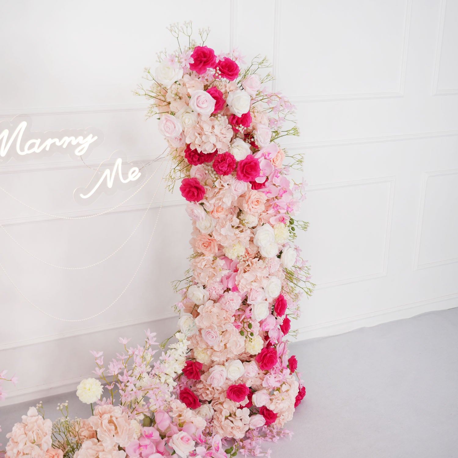 Pink And White Crocus Roses Flower Arrangement Wedding Decorations 5 picture