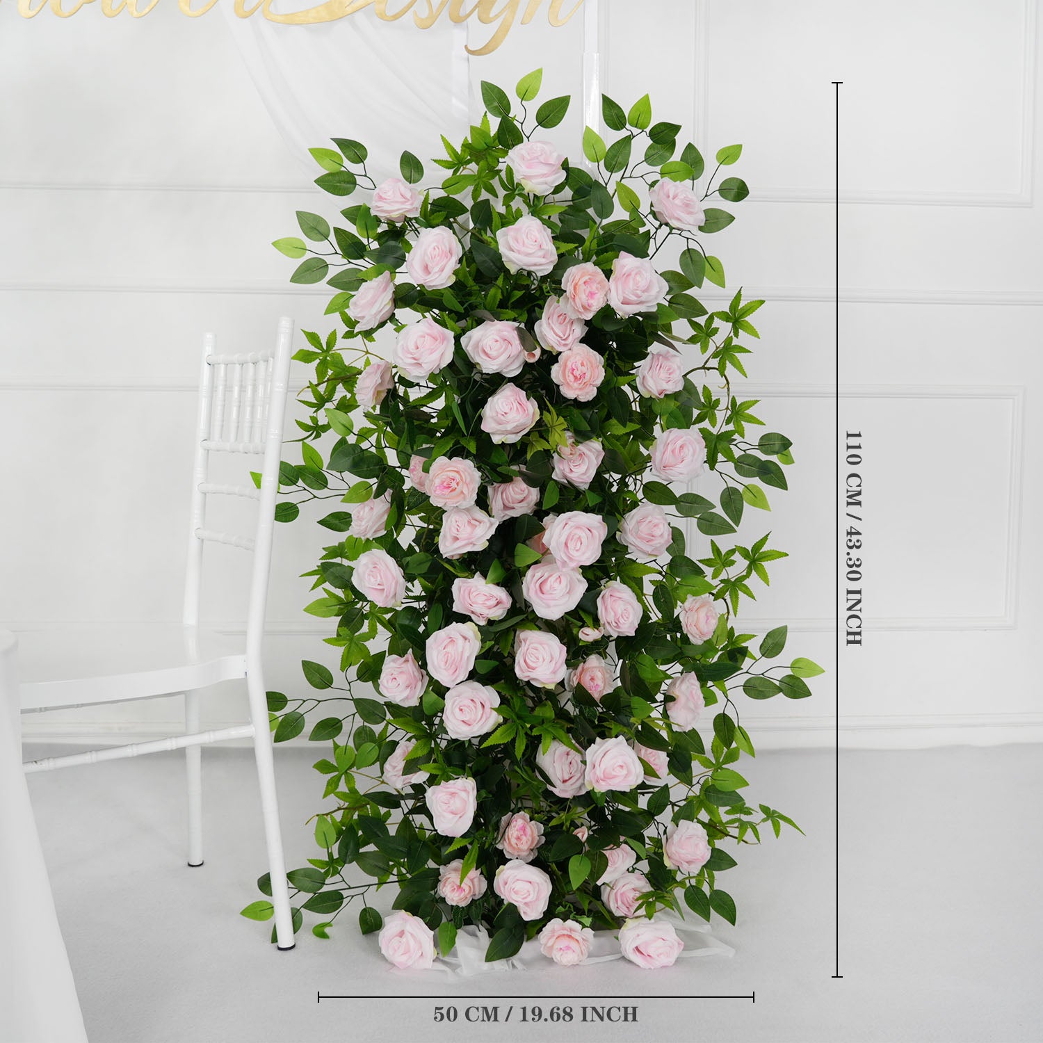 Pink Faux Flower Wall Backdrop Flower Row Decortion picture 12