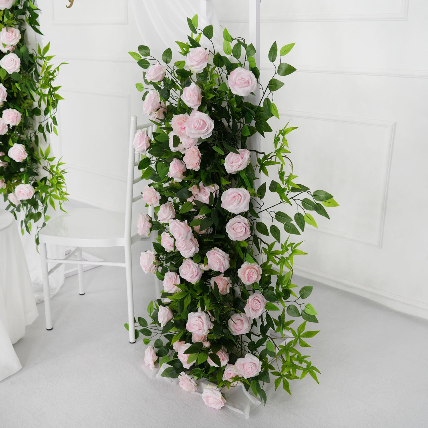 Pink Faux Flower Wall Backdrop Flower Row Decortion picture 14