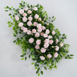 Pink Faux Flower Wall Backdrop Flower Row Decortion picture 19