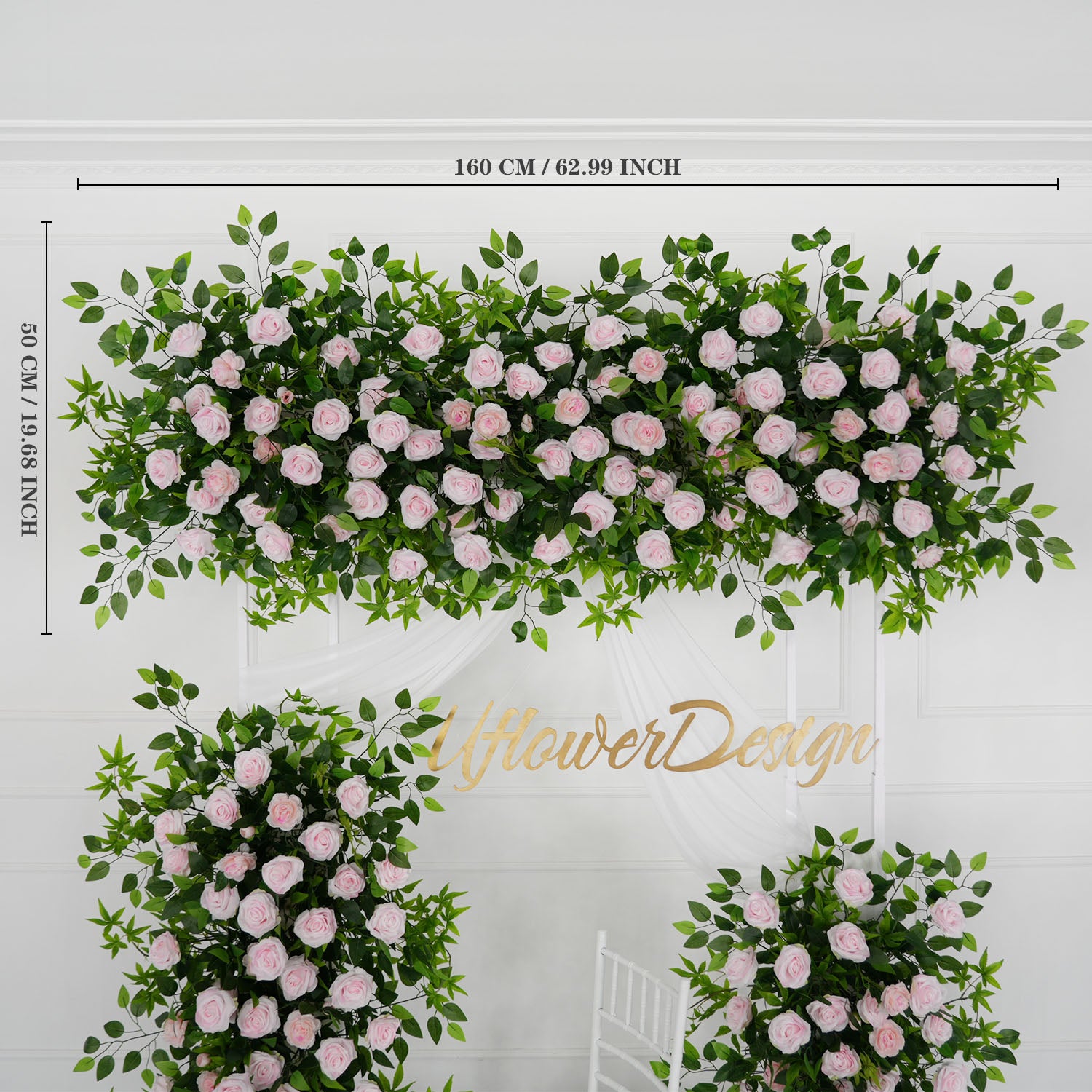 Pink Faux Flower Wall Backdrop Flower Row Decortion picture 8