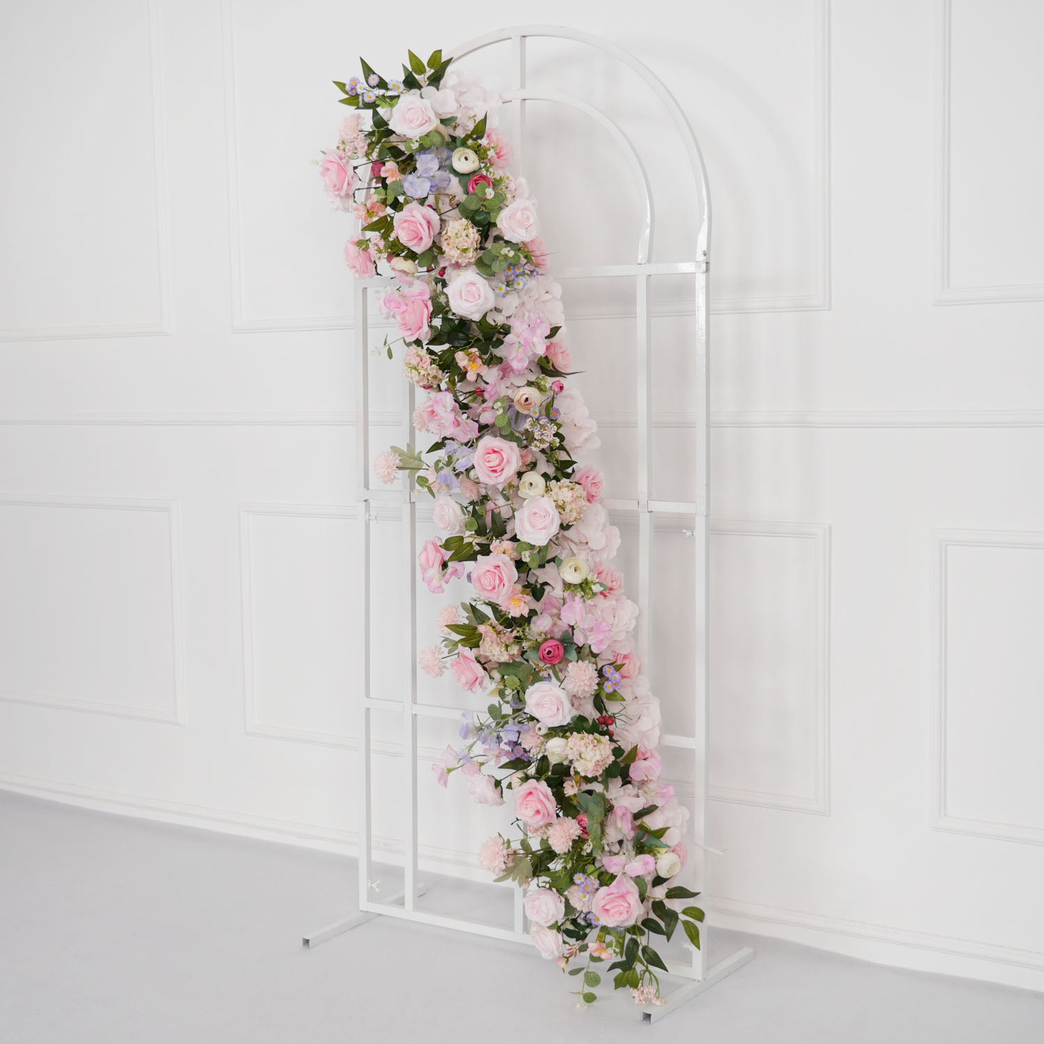 Pink Rose Wedding Horn Arch Backdrop Decor Figure 13
