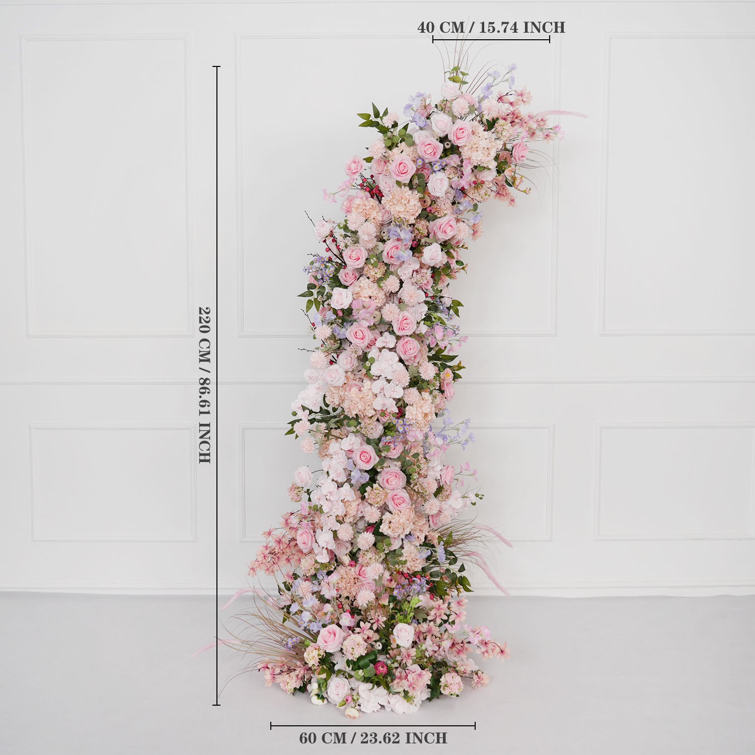 Pink Rose Wedding Horn Arch Backdrop Decor Figure 7