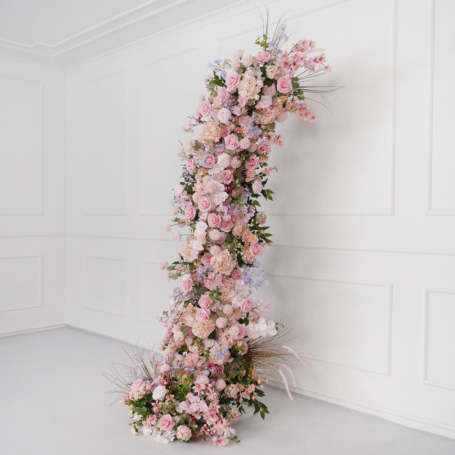 Pink Rose Wedding Horn Arch Backdrop Decor Figure 8