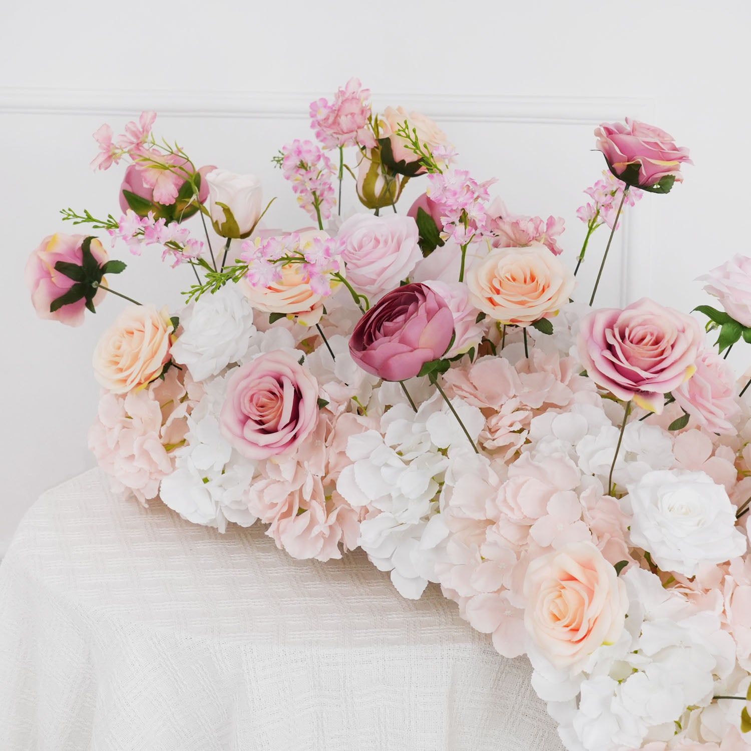 Pink Roses Backdrop Wall Flower 4 picture