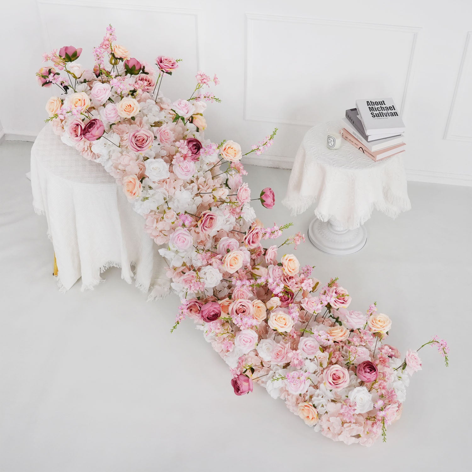 Pink Roses Backdrop Wall Flower 5 picture