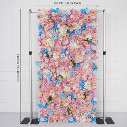 Powder Blue Rose 5D Rolled Fabric Flower Wall 10 picture