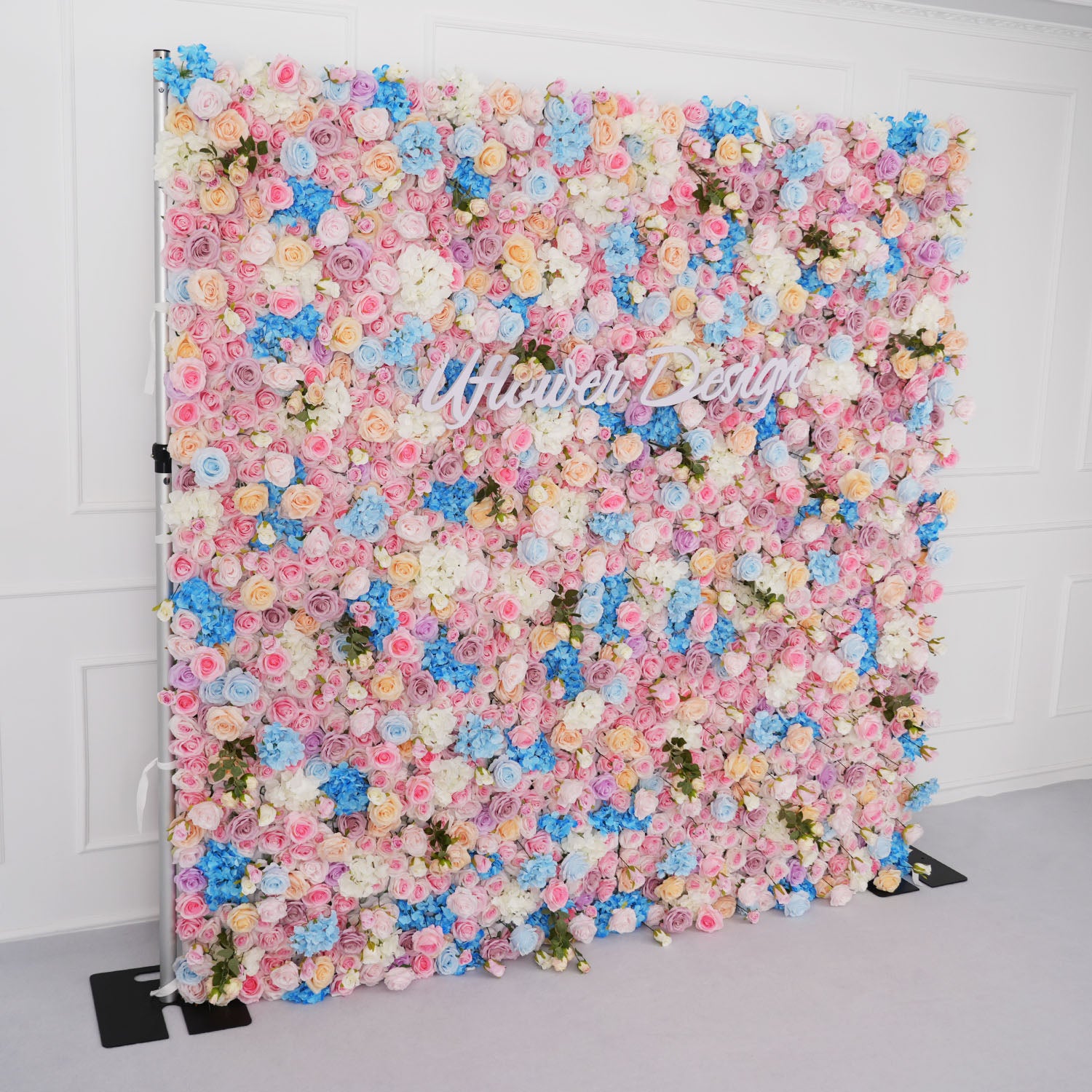 Powder Blue Rose 5D Rolled Fabric Flower Wall 2 picture