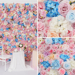 Powder Blue Rose 5D Rolled Fabric Flower Wall 3 picture