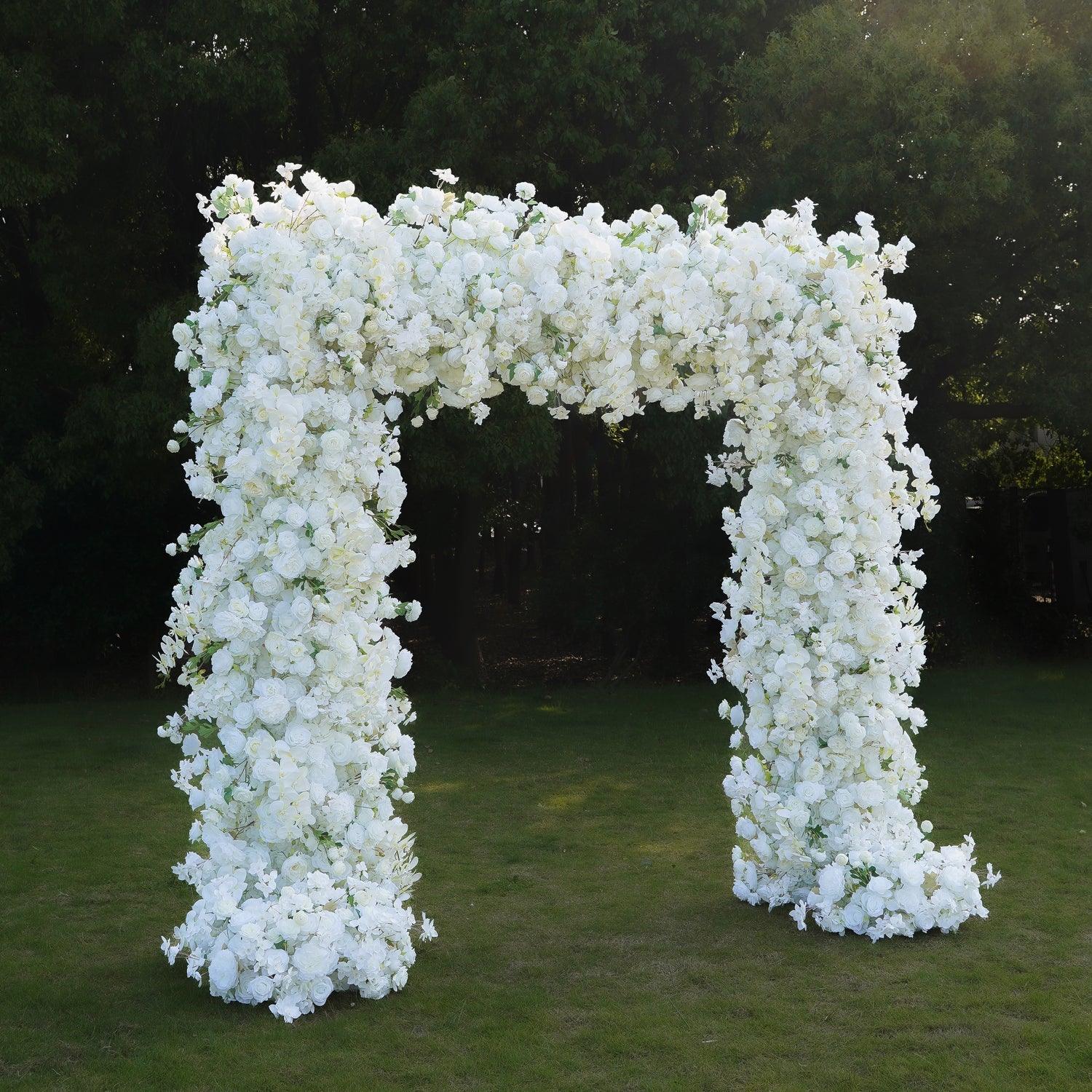 White Rose Flower Square Arch Wedding Party Background Decoration