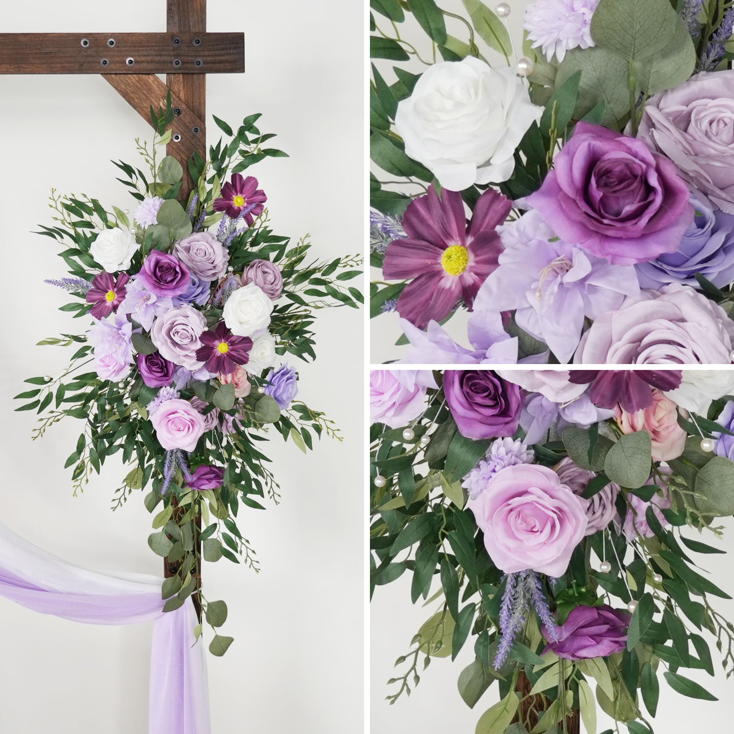 Purple Green Hanging Artificial Flower 7 picture