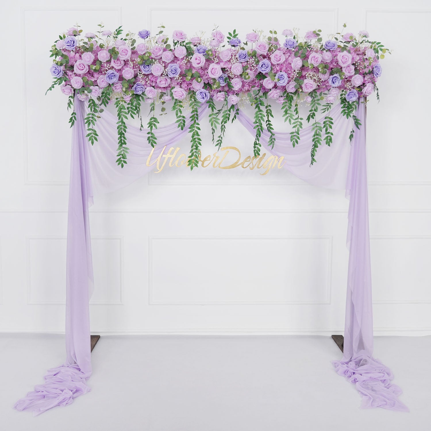 Purple Rose Backdrop Flower Row Wedding Decor picture 1