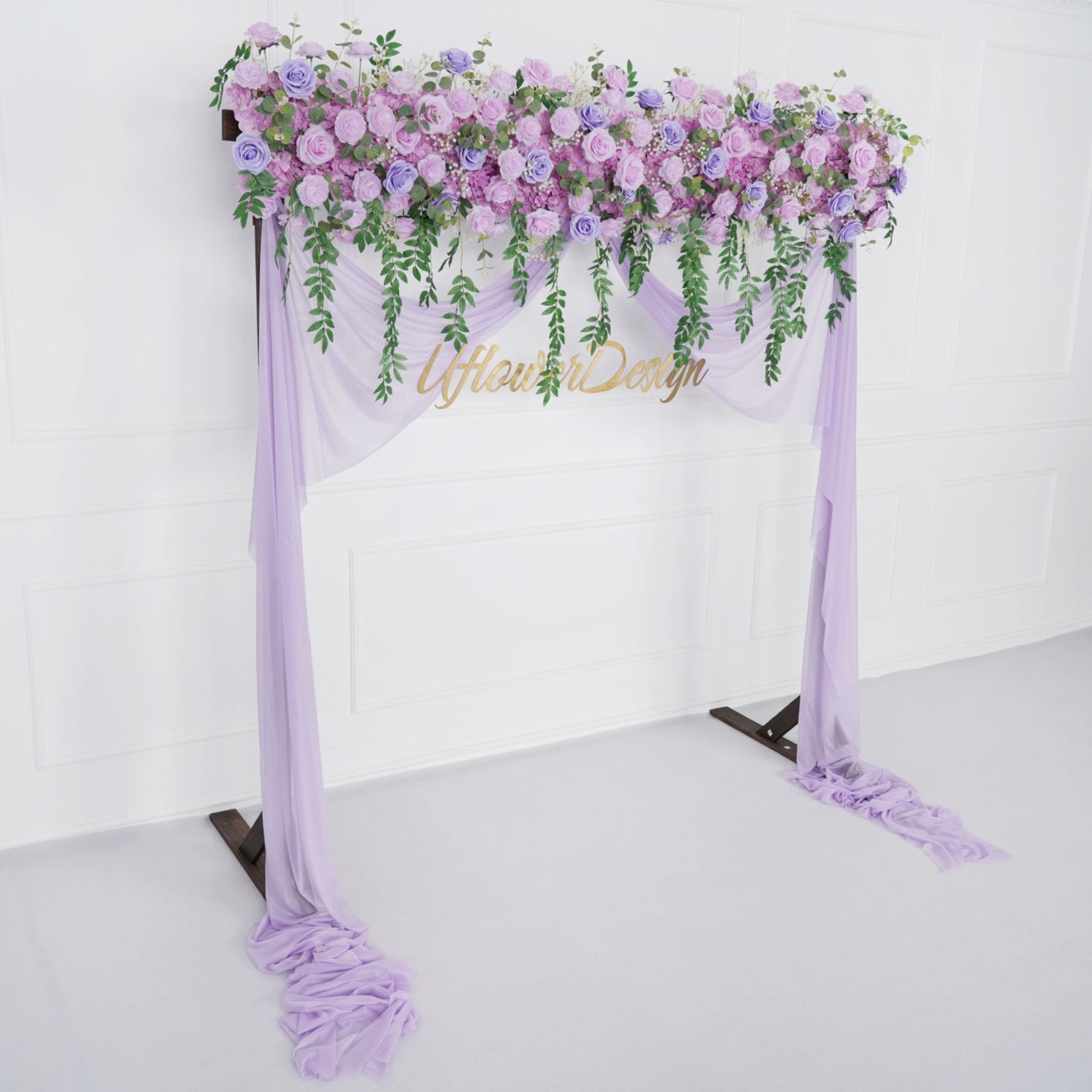Purple Rose Backdrop Flower Row Wedding Decor picture 2