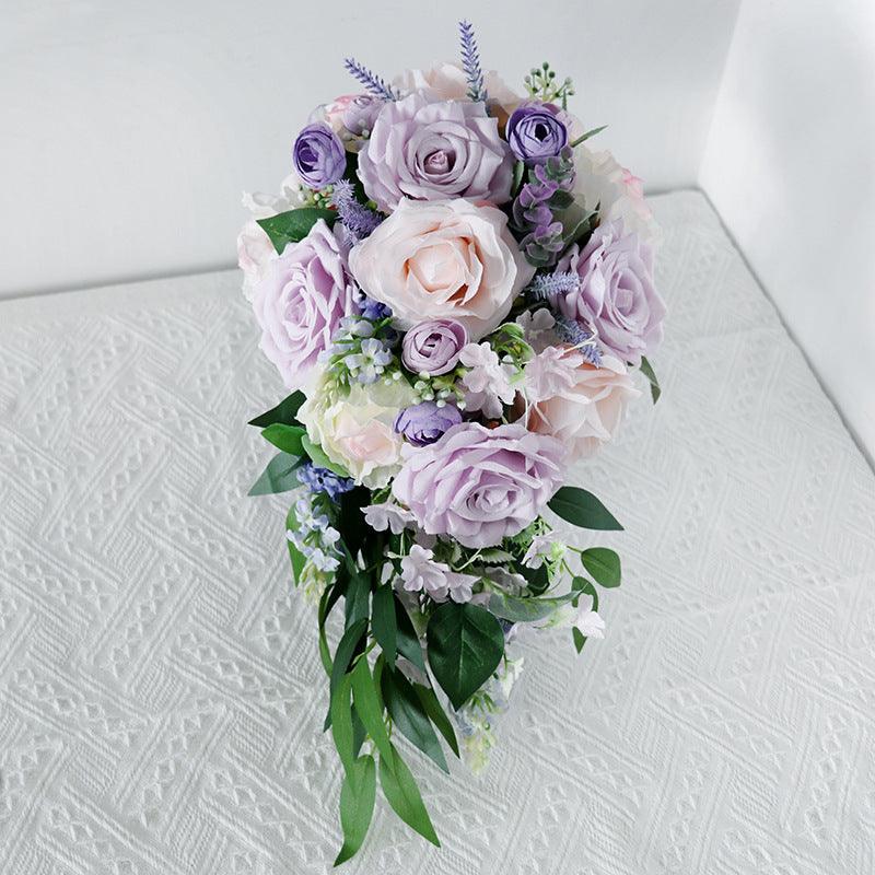 Purple Rose Wedding Bridal Bouquets Figure 2