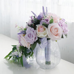 Purple Rose Wedding Bridal Bouquets Figure 3