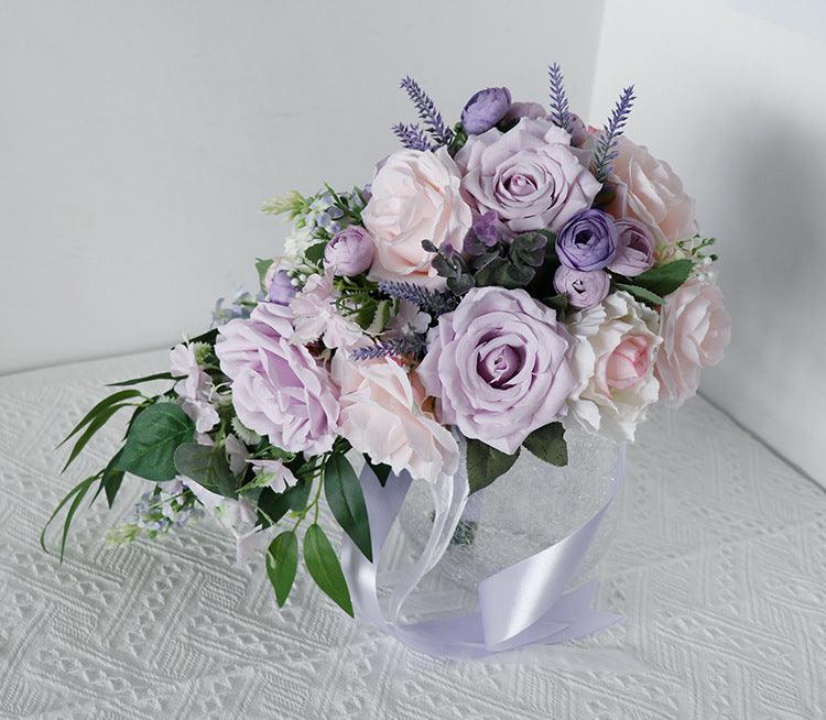 Purple Rose Wedding Bridal Bouquets Figure 6