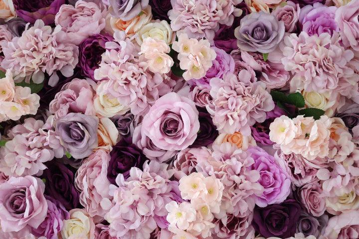 3D Artificial Flowers Purple Rose Flower Wall | Uflower