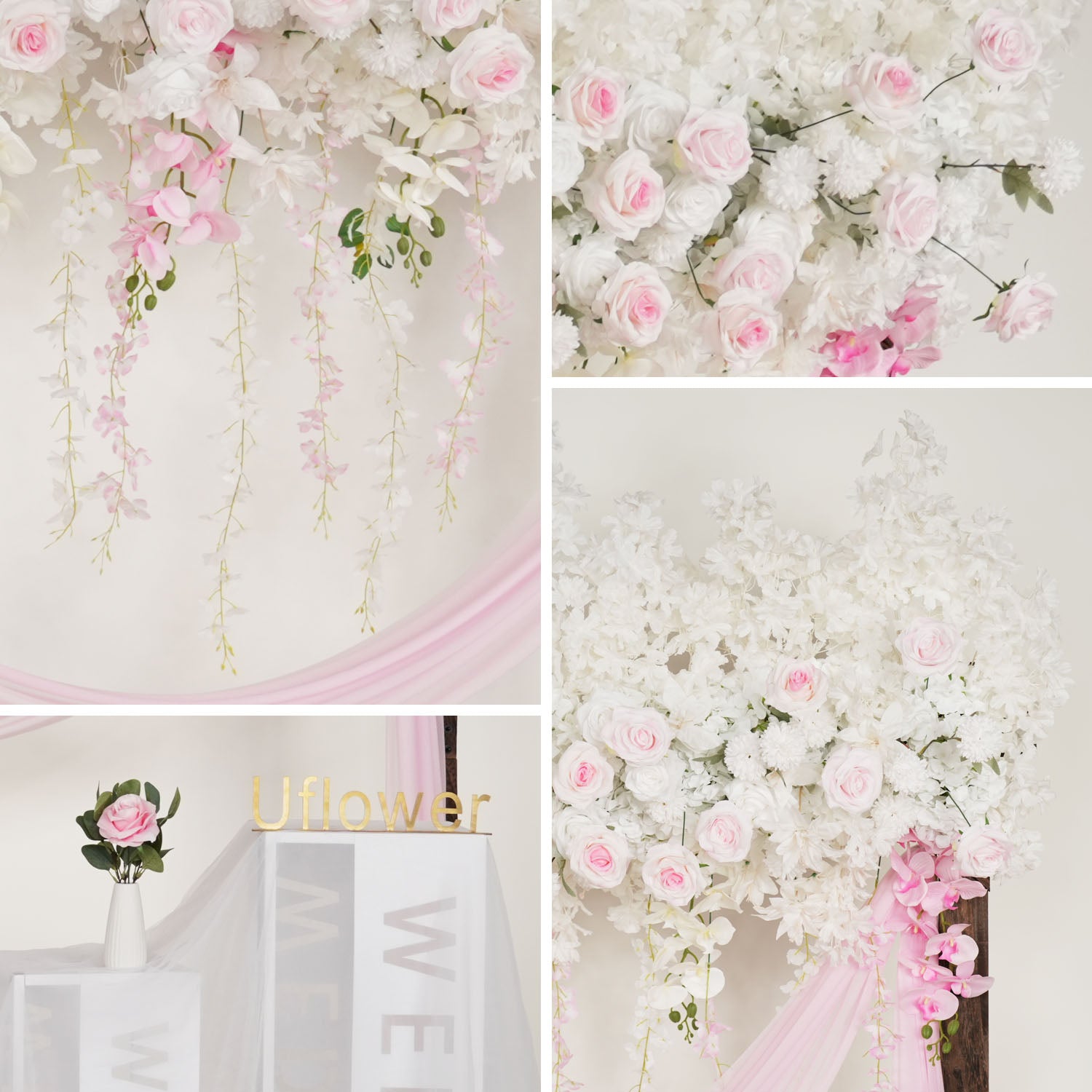 Rose Backdrop Flower Arrangement  15 picture