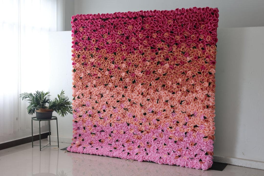 Simulated Pink Yellow Rose Plant Wall Party Wedding Background