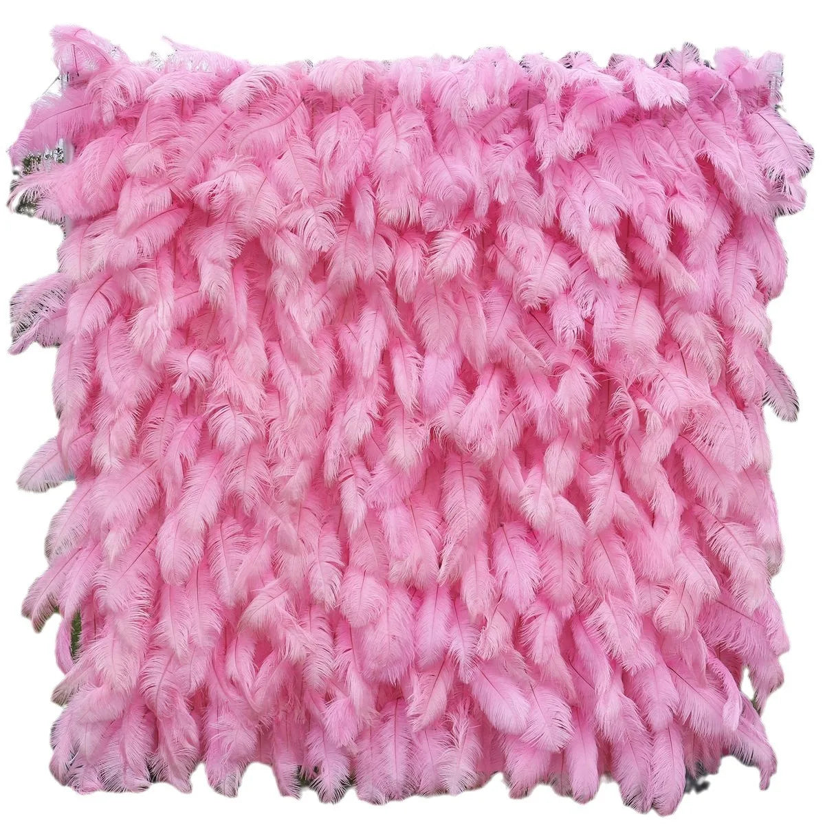 Wedding Pink Ostrich Feather Artificial Flower Wall